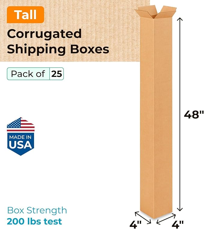 Tall Moving & Shipping Boxes 4"L x 4"W x 48"H - Image 2