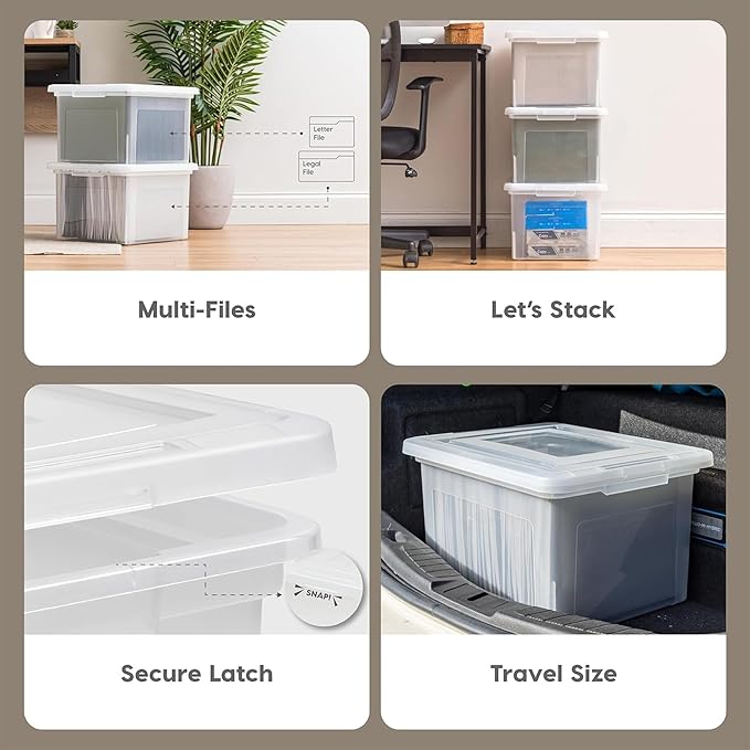 IRIS USA File Box, Plastic File Organizer - Image 4