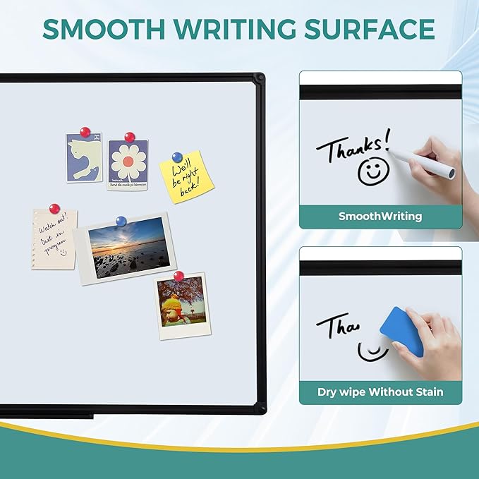 Large Magnetic White Board 60" x 48" Wall Mount Dry Erase Board - Image 2