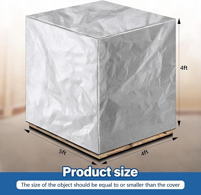 48" x 60" x 48" Heavy Duty Pallet Covers Outdoor PE Waterproof Pallet Cover - Image 3