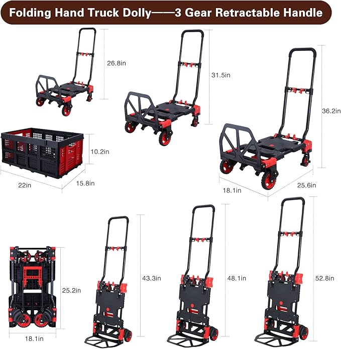 2-in-1Hand Truck Dolly Foldable - Image 3