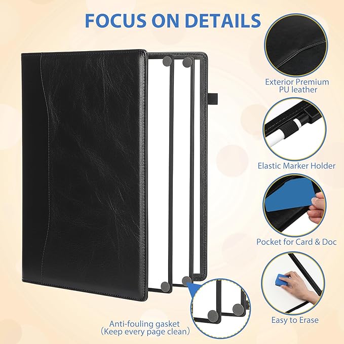 6 Sides Whiteboard Notebook Portable Whiteboard Dry Erase Notebook Portable Dry - Image 3