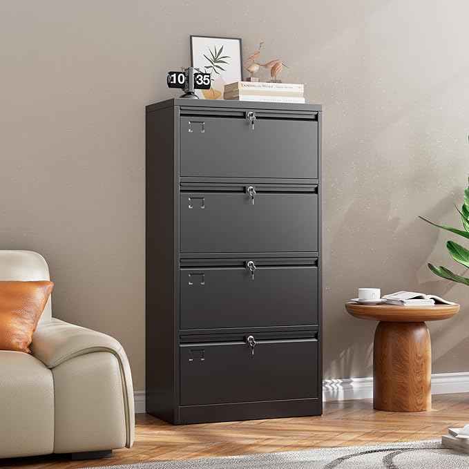 Aobabo 4 Drawer Wide Lateral File Cabinet, Metal Filing Cabinet - Image 7