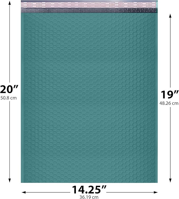 Green Extra Large Poly Bubble Mailers 14.25x20 inch #7 | Self Seal Large Padded - Image 2