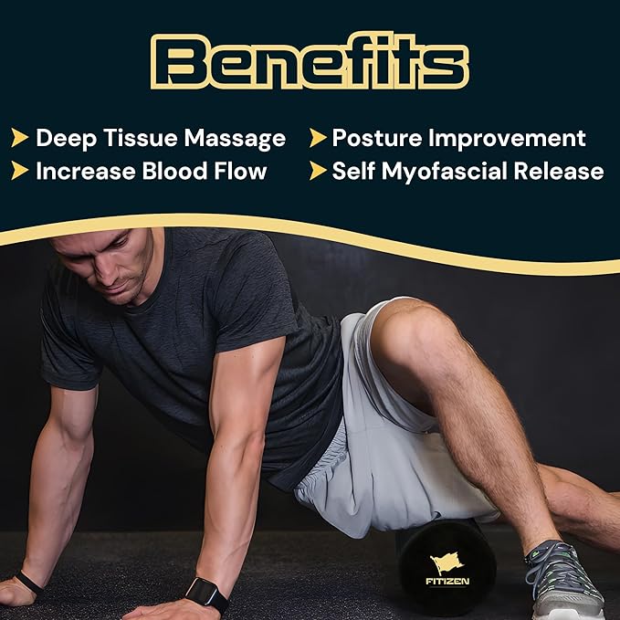 Fitizen Foam Roller – Muscle Massage Rehab Stiff Back Pain Physical Therapy - Image 8