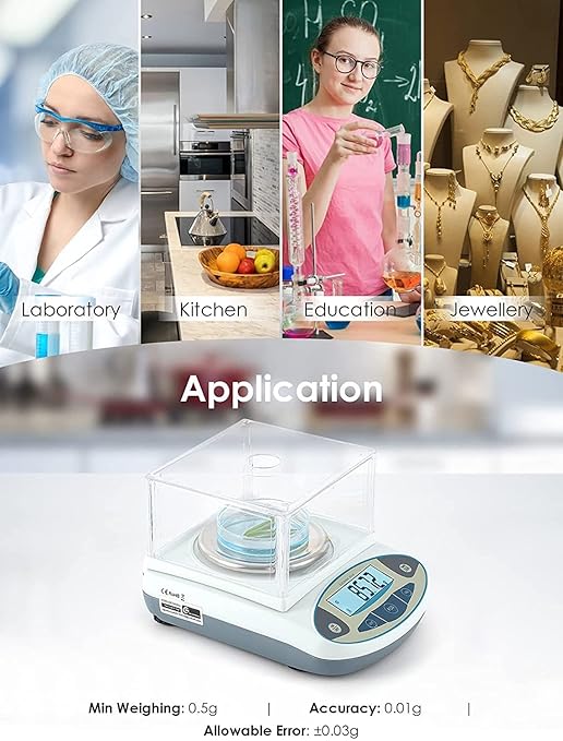 CGOLDENWALL Precision Lab Scale 1000g X 0.01g Digital Analytical Balance - Image 7