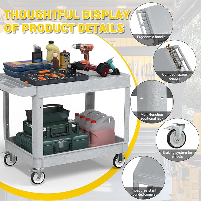 Heavy Duty Plastic Utility Cart - Image 5