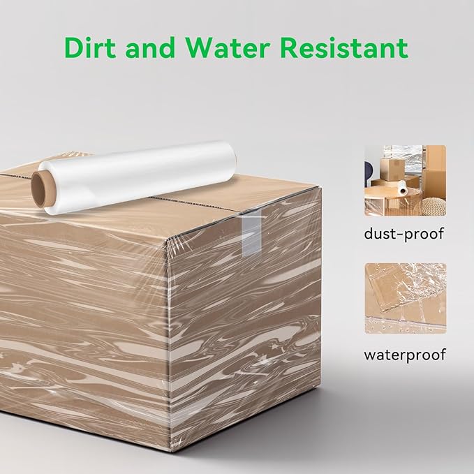 18 Inch Stretch Wrap Roll, Heavy Duty 1500ft Shrink Wrap Roll, Plastic Wrap - Image 4