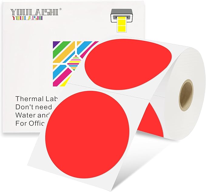 3 X 3 Inch Color Coding Dot Labels Circle Thermal Printable Waterproof 500 Pcs by YOULAISHI