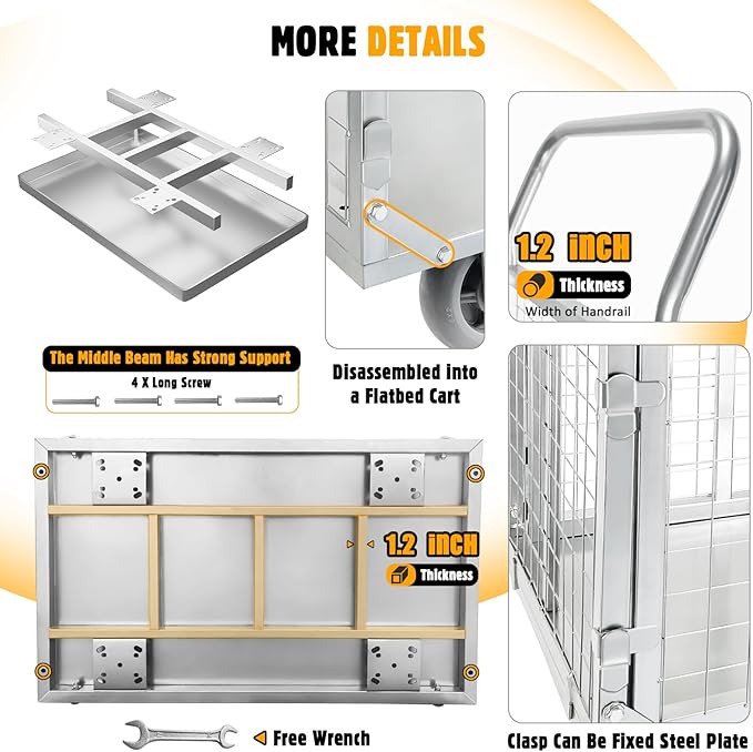 Platform Truck Cart with Cage - Image 3