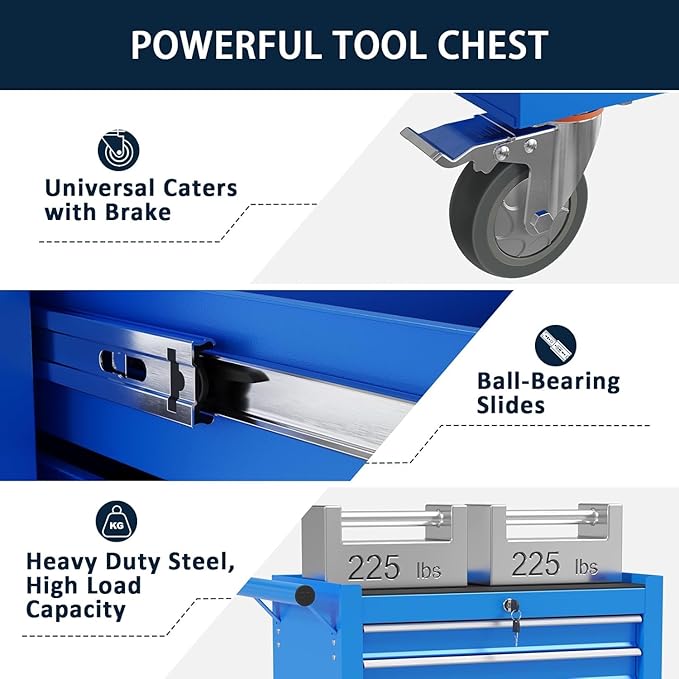 7-Drawer Metal Rolling Tool Chest - Image 4