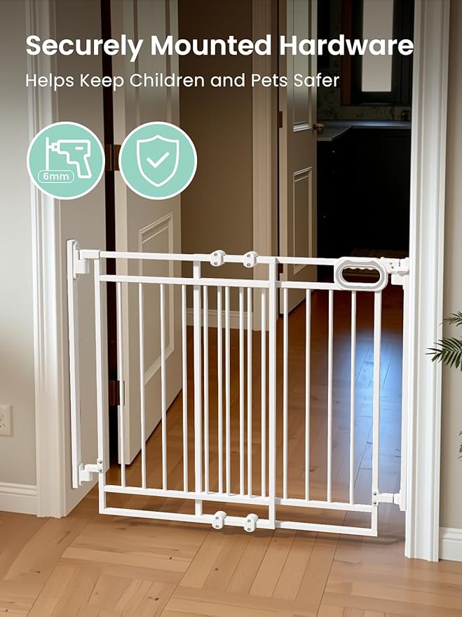 Grownsy Baby Gate for Stairs- No Bottom Bar, Adjustable Width 32” to 48” for - Image 6