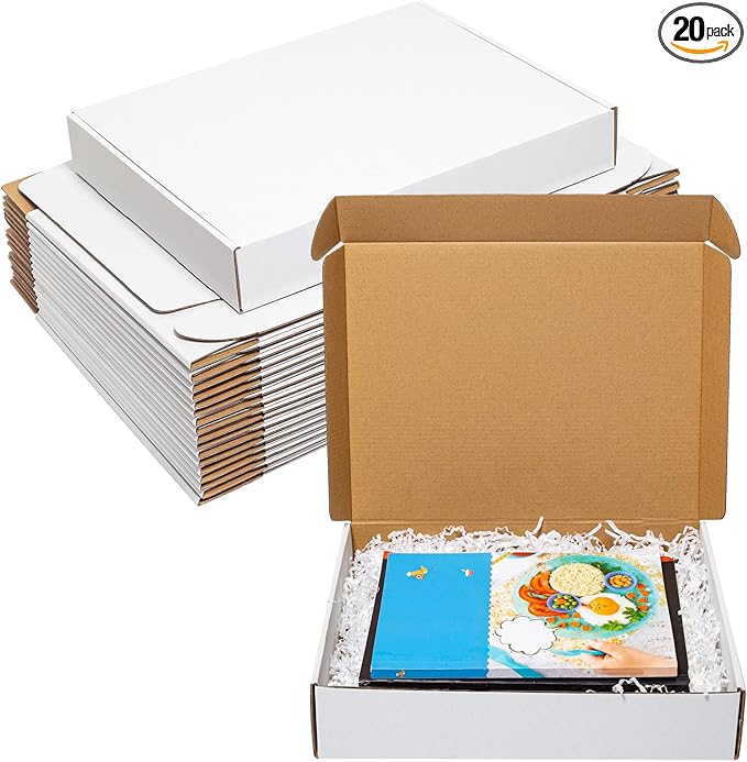 White Shipping Boxes 13x11x3" 20 Pack by Wowxyz