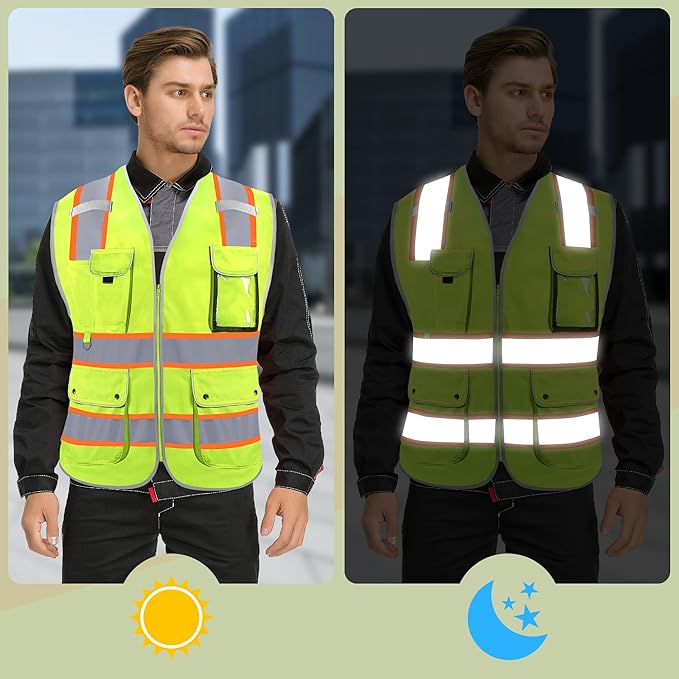 Reflective Safety Vest for Men Women, High Visibility Safety Vest - Image 4