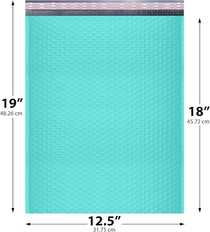 Teal 12.5x19.5 Inch Large Poly Bubble Mailers #6 | Padded Envelopes - Image 2