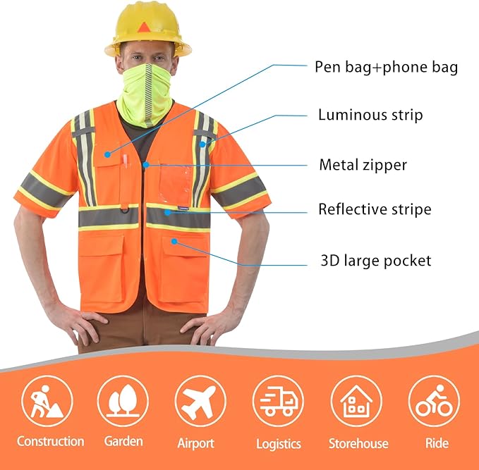 AYKRM 11 color High Vis Reflective Safety Vest - Image 3
