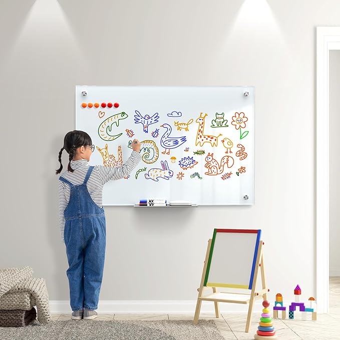 MaxGear Glass Whiteboard 36x24 Inches Wall Mounted, Magnetic White Board - Image 8