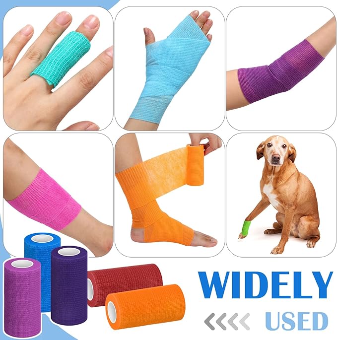Treela 36 Pcs Self Adherent Bandage 4" X 5 Yard Wrap Breathable Cohesive - Image 3