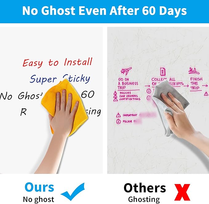 AFMAT Whiteboard Wallpaper, 6x4ft Dry Erase Contact Paper, Large Peel and Stick - Image 4
