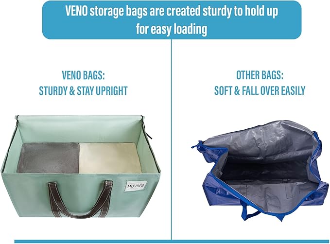 VENO 10 Pack Moving Bags and Large Christmas Storage Bins - Image 4