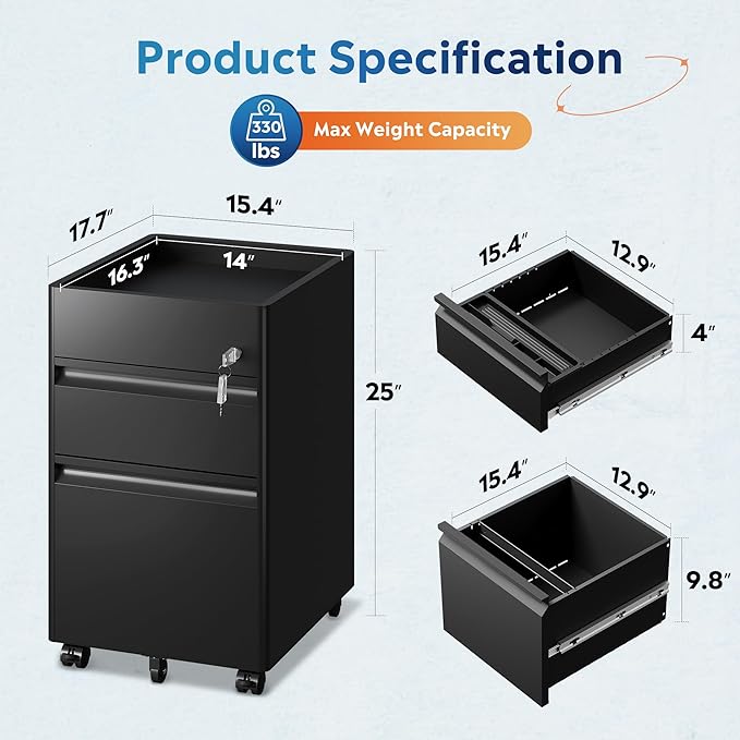 DEVAISE Metal File Cabinet - Image 3