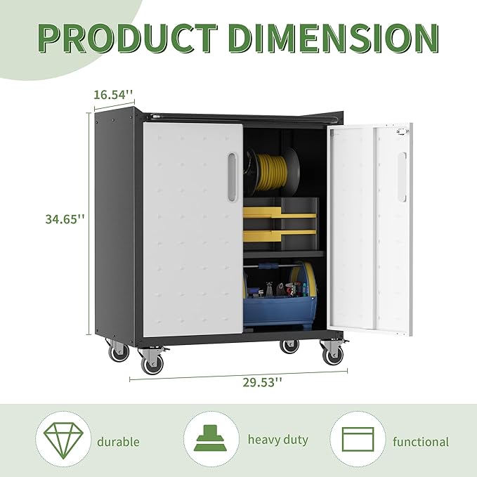 Metal Tool Cabinet, Garage Storage Cabinet System, Wall Cabinet & Locking - Image 3