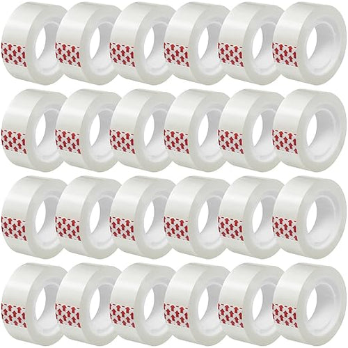 24 Rolls Transparent Tape Refills, 3/4 x 800 Inches, Glossy Gift Wrapping Tapes by Turxayox