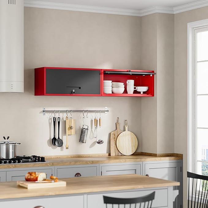 Yizosh Metal Wall Cabinet with Doors, Wall Mounted Storage Cabinet, Floating - Image 7