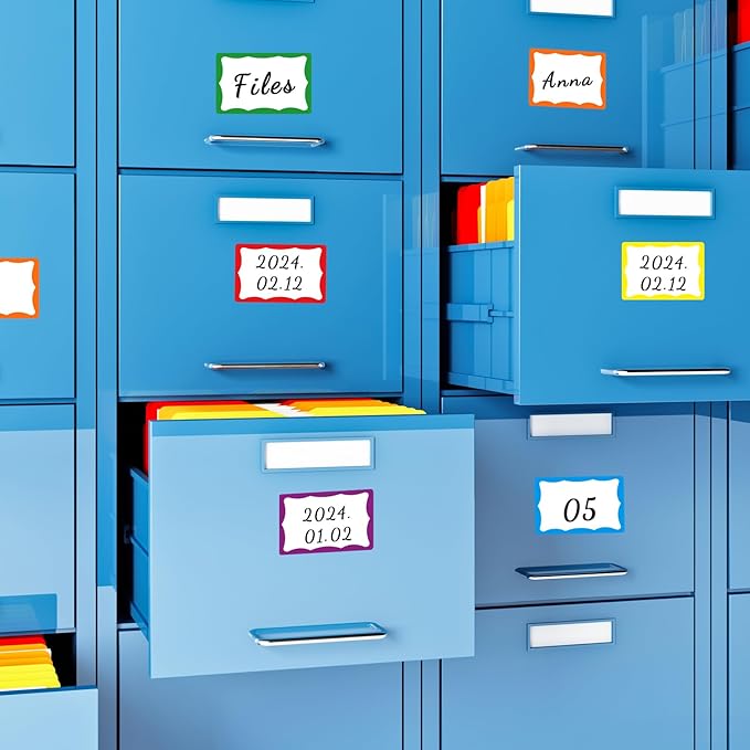 6 Classic Colors Name Tag Stickers, School and Home - Image 3