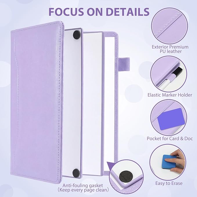 Feifeiya 6 Sides Whiteboard Notebook Portable Whiteboard Dry Erase Notebook - Image 3