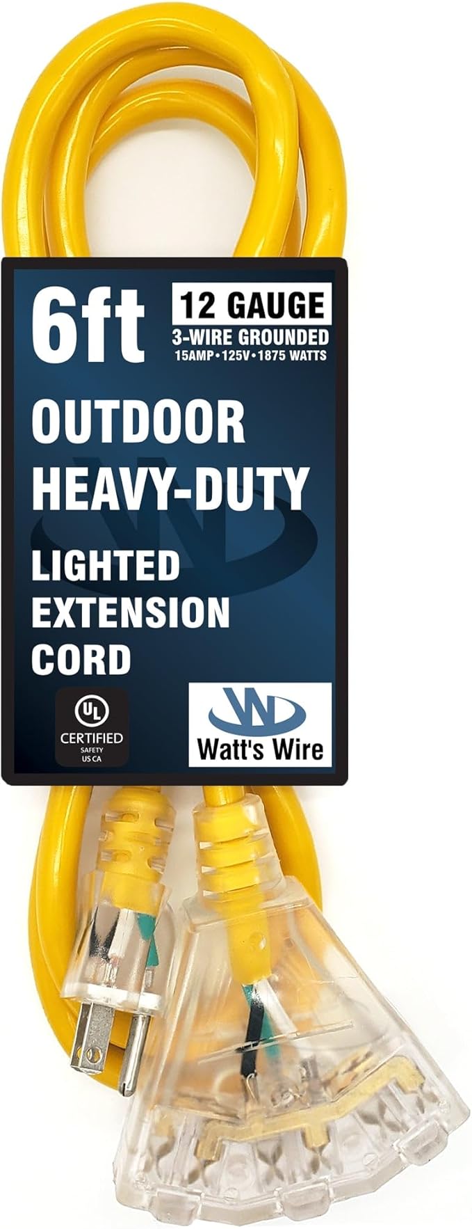 6 ft Short Outdoor Extension Cord Waterproof - Image 6