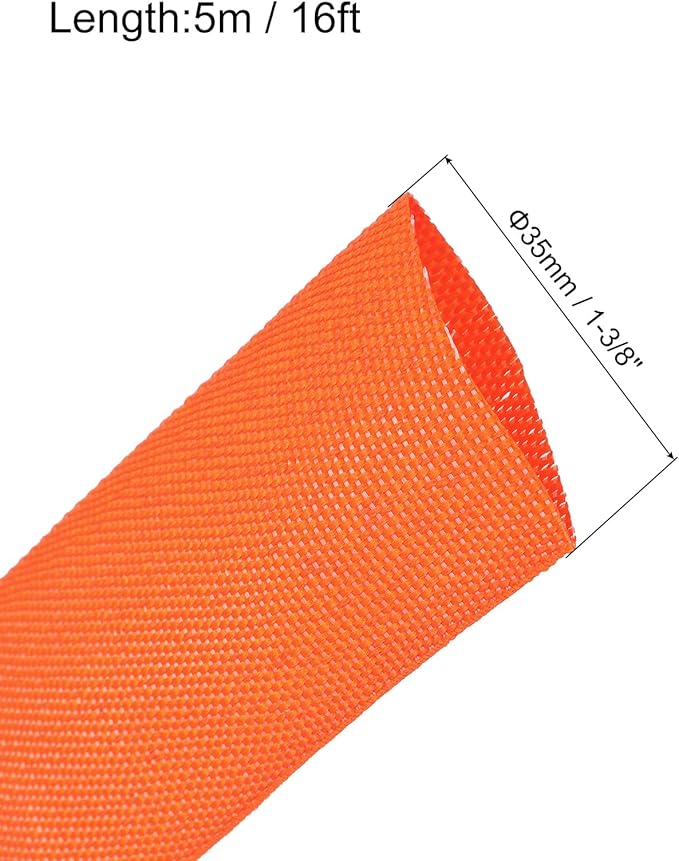 MECCANIXITY Braided Cable Sleeves Heat Shrinkable Fabric Sleeving, 1 3/8" 16ft - Image 2