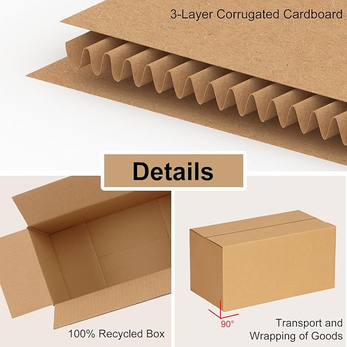 EdenseeLake 50 Pack 8x4x4 inches Small Shipping Boxes Corrugated Cardboard Boxes - Image 6