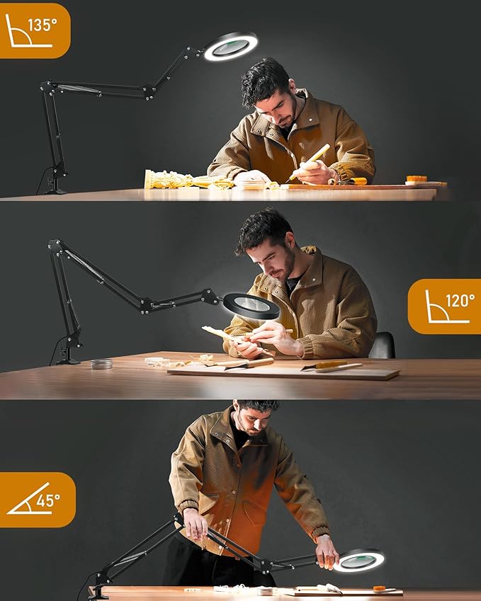 NOEVSBIG Magnifying Glass Desk Lamp - Image 3