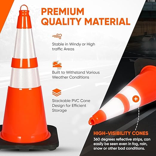 Pyle Traffic Cones, Construction Zones, Sports Training & Outdoor - Image 7