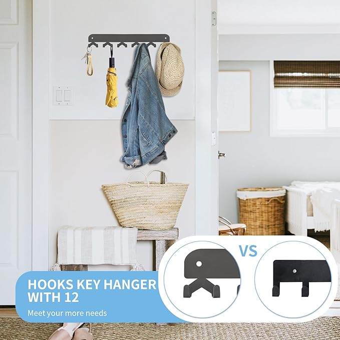 2 Pack Key Holder for Wall, Key Hooks Wall Mount - Image 4