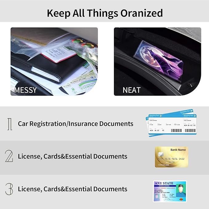 Car Registration and Insurance Holder, Leather Car Glove Box Organizer - Image 5