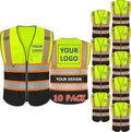 BeautyWill Custom Logo Safety Vest Class 2 High Visibility Reflective Vest by BeautyWill