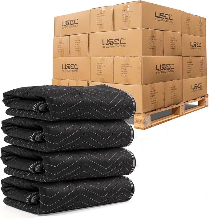 US Cargo Control Moving Blankets 72"x80" 216-Pack, Heavy Duty Packing Blankets by USCargoControl