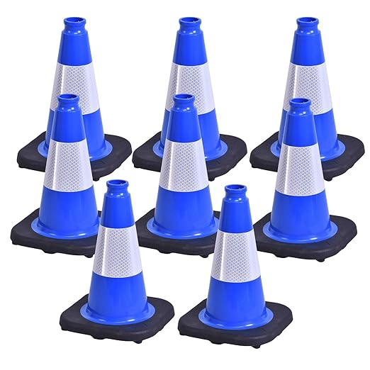 BESEA 8Pack 12 Inch Blue Traffic Cones by BeSea