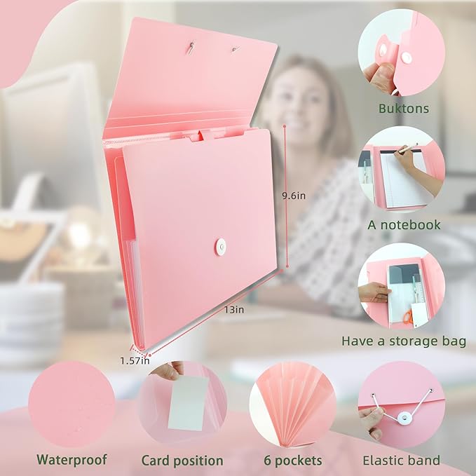 Pink Expandable File Folders - Image 3