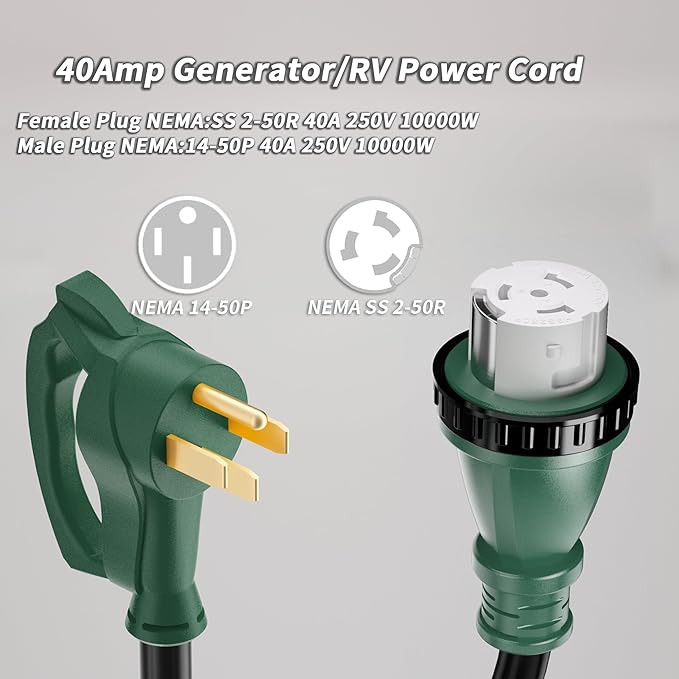 40 Amp Generator Cord, 75FT 40 Amp RV Extension Cord - Image 4