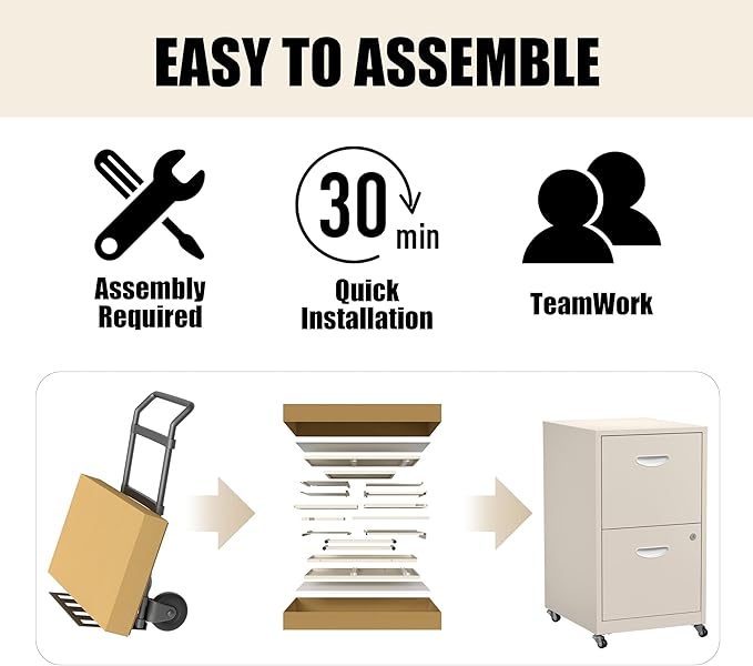 2 Drawer Mobile File Cabinet - Image 8