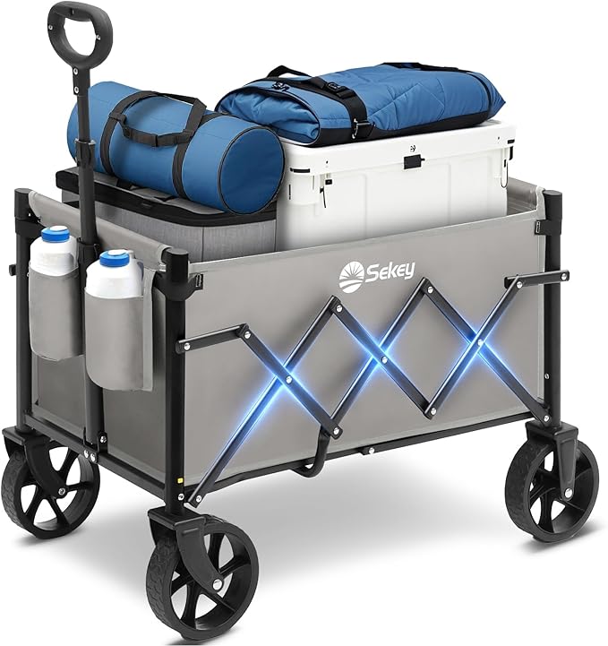 Sekey Wagon Cart with Wheels with 220LBS Capacity, Heavy Duty Wagon Carts by Sekey