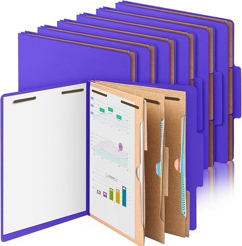12 Pcs Classification Folders Letter Size 3 Pocket Dividers Employee File Folder by Skyygemm