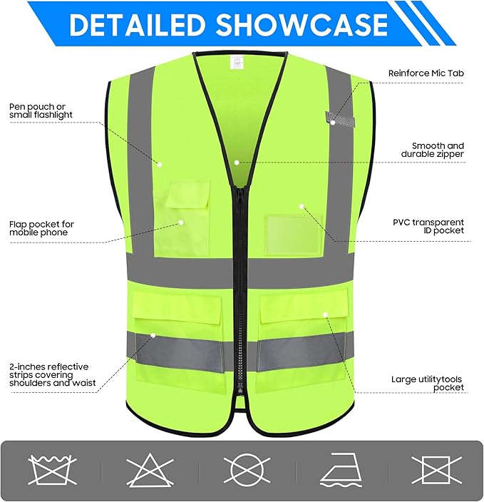 Reflective Safety Vest for Men Women - Image 2