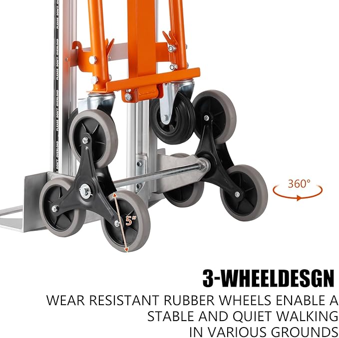 3in1 Aluminum Hand Truck 880 lb Capacity, Stair Climbing Cart Utility Cart - Image 6