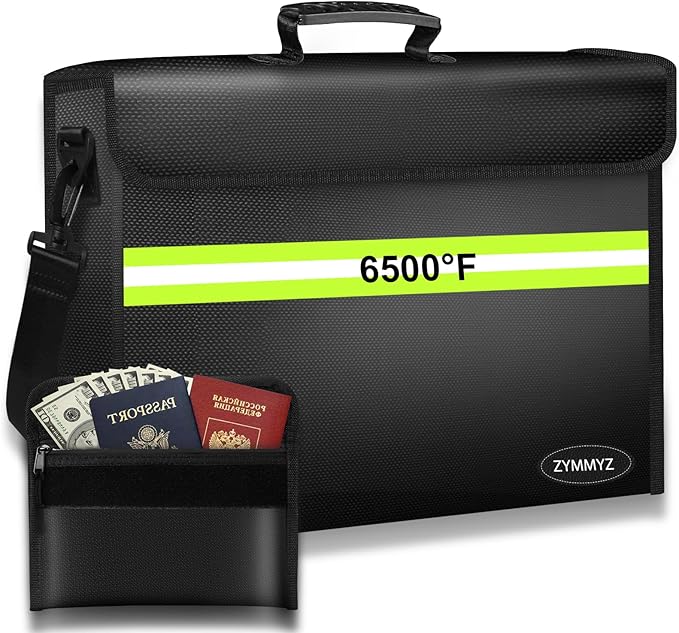 File Organizer Bag with Removable Folder Layers/Wallet, 6500°F Fireproof by Unknown