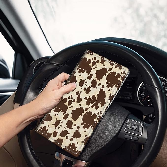 Car Registration and Insurance Card Holder, Leather Vehicle Card Document Glove - Image 2