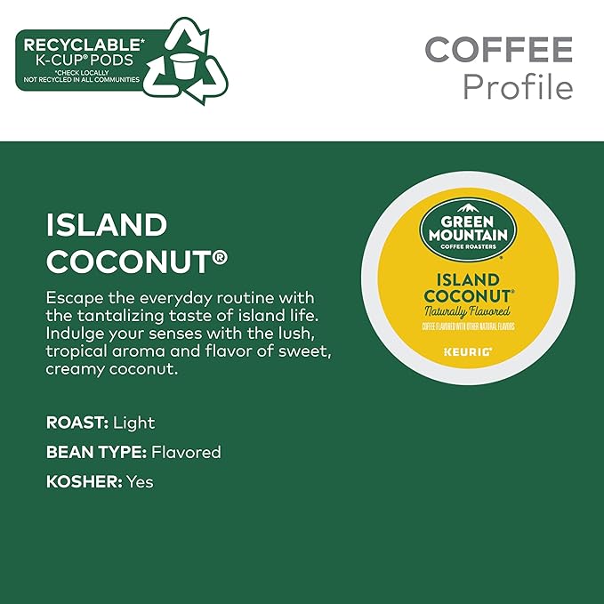 Green Mountain Coffee Roasters Island Coconut, Keurig Single-Serve K-Cup Pod - Image 3